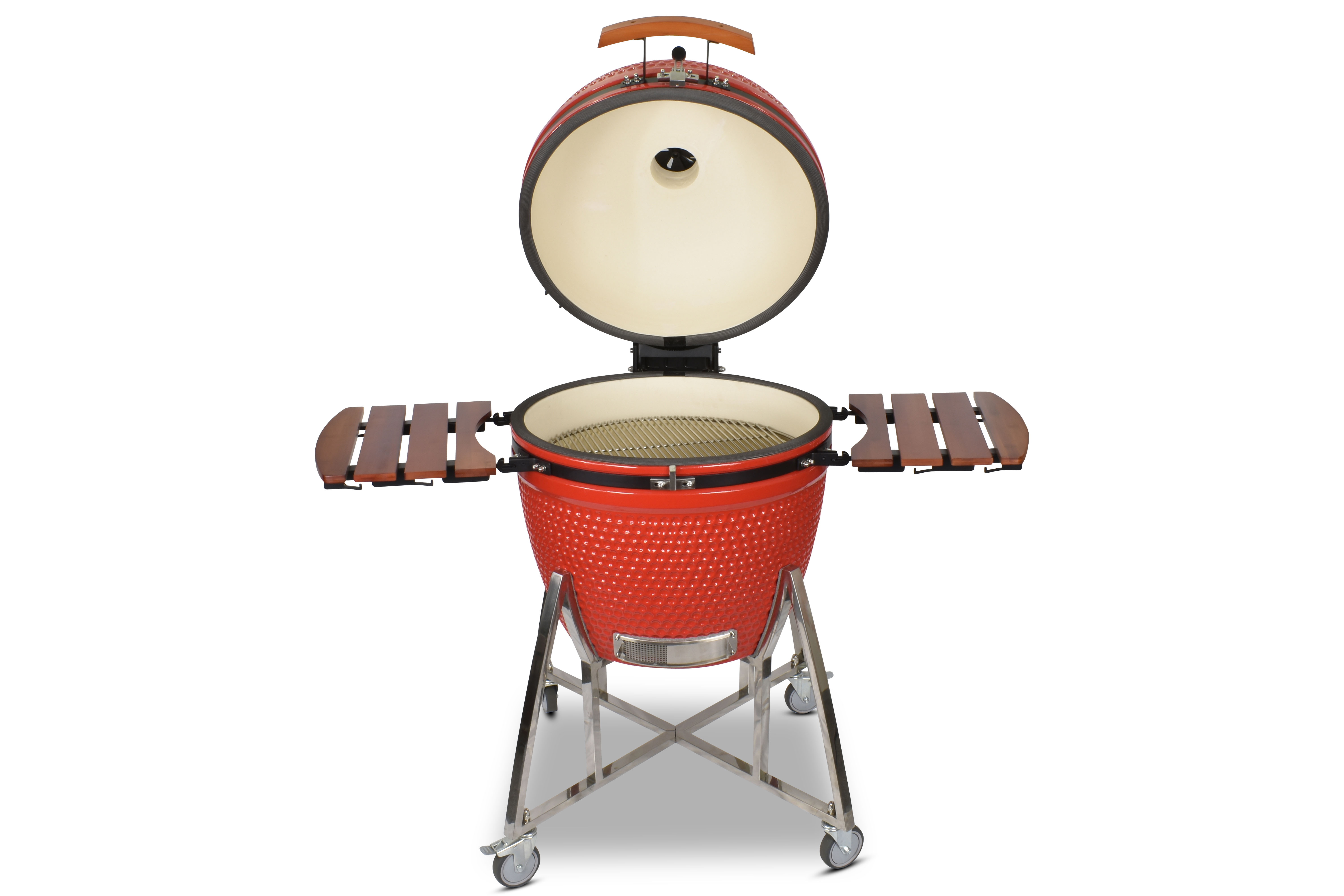 Kamado CL-26 Profi Keramik Grill Rot, Grilldurchmesser 62cm, Grillrostdurchmesser 57cm, BBQ Grillei Holzkohlegrill Grill Keramikgrill