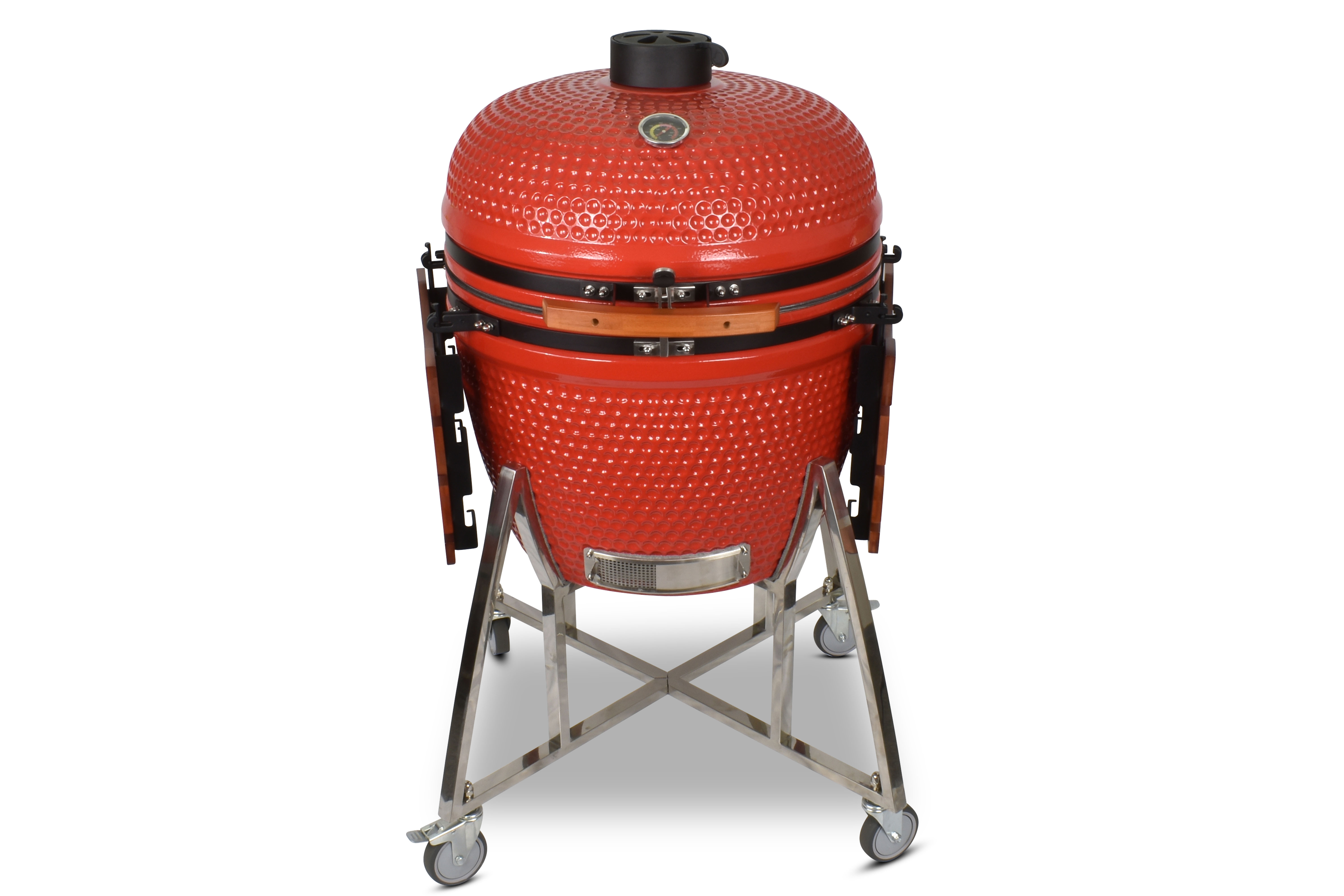 Kamado CL-26 Profi Keramik Grill Rot, Grilldurchmesser 62cm, Grillrostdurchmesser 57cm, BBQ Grillei Holzkohlegrill Grill Keramikgrill