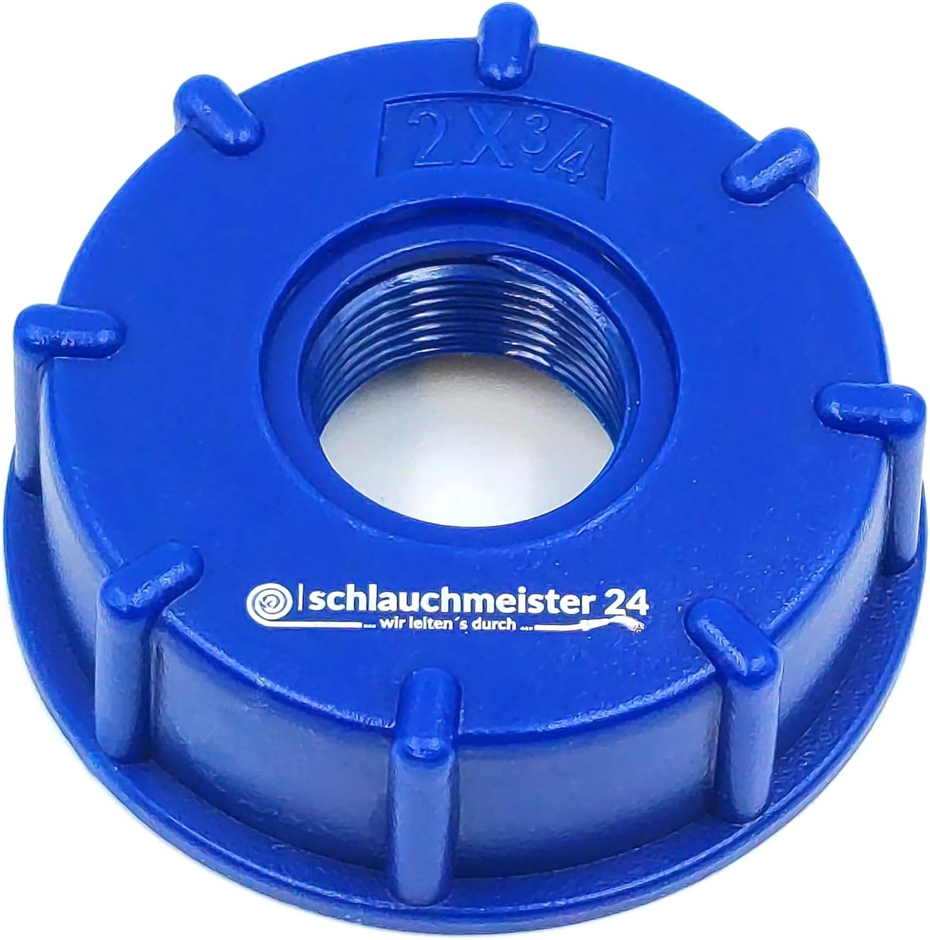 IBC Adapter Kappe S60x6 Grobgewinde 3/4" Innengewinde Kunststoff blau IBC Adapter Kappe S60x6 Grobgewinde 3/4" Innengewinde Kunststoff blau
