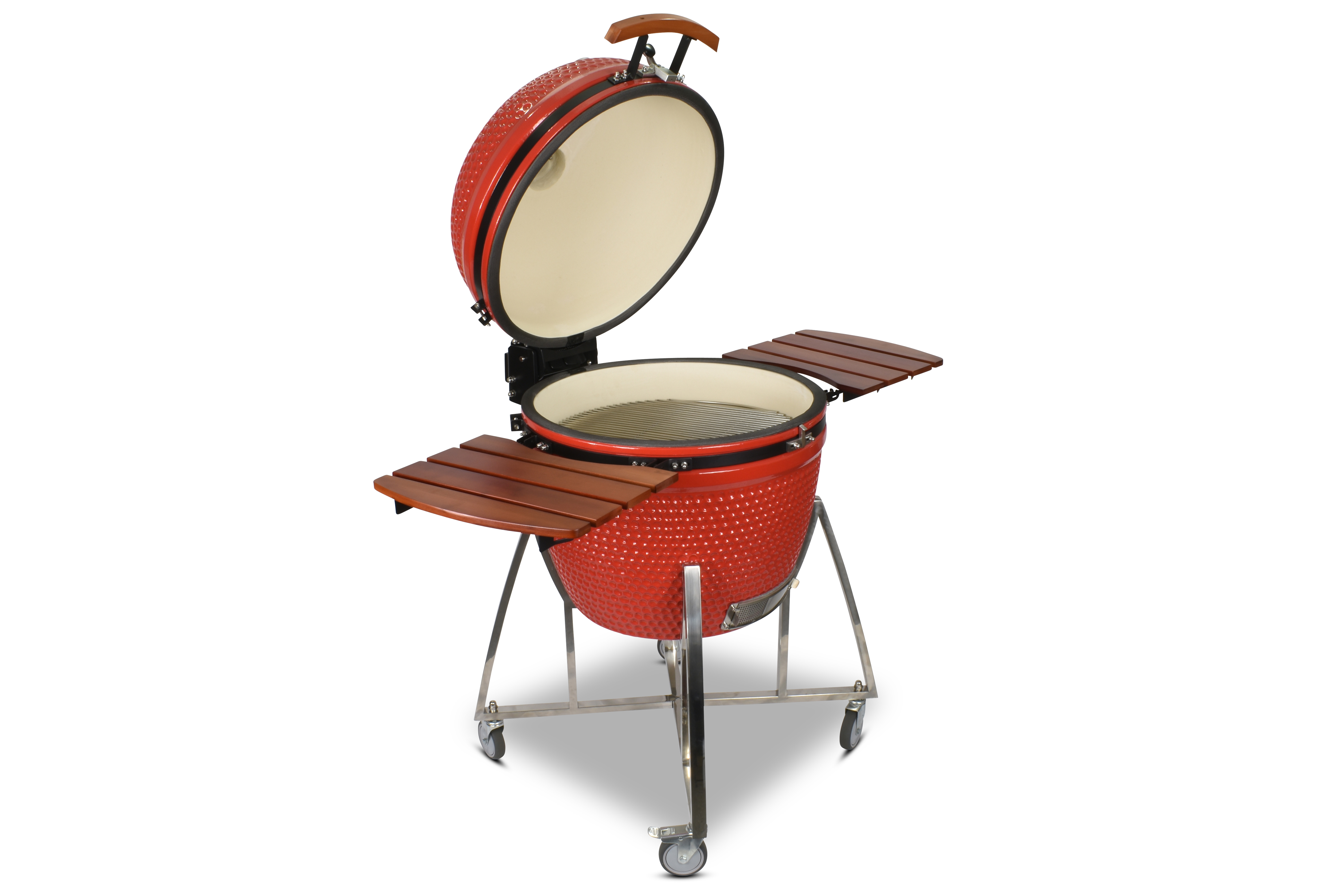 Kamado CL-26 Profi Keramik Grill Rot, Grilldurchmesser 62cm, Grillrostdurchmesser 57cm, BBQ Grillei Holzkohlegrill Grill Keramikgrill