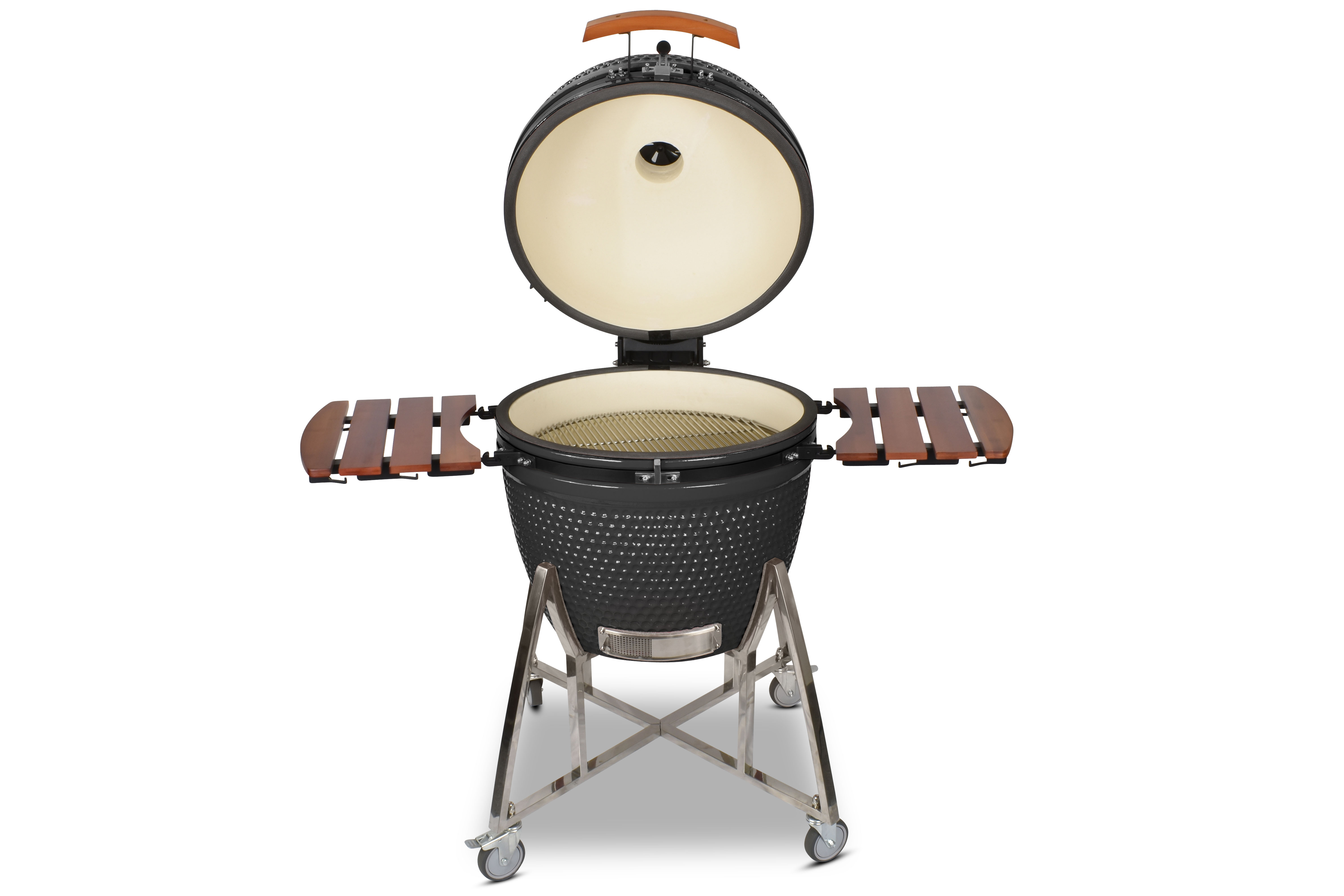 Kamado CL-26 Profi Keramik Grill Schwarz, Grilldurchmesser 66cm, Grillrostdurchmesser 57cm, BBQ Grillei Holzkohlegrill Grill Keramikgrill