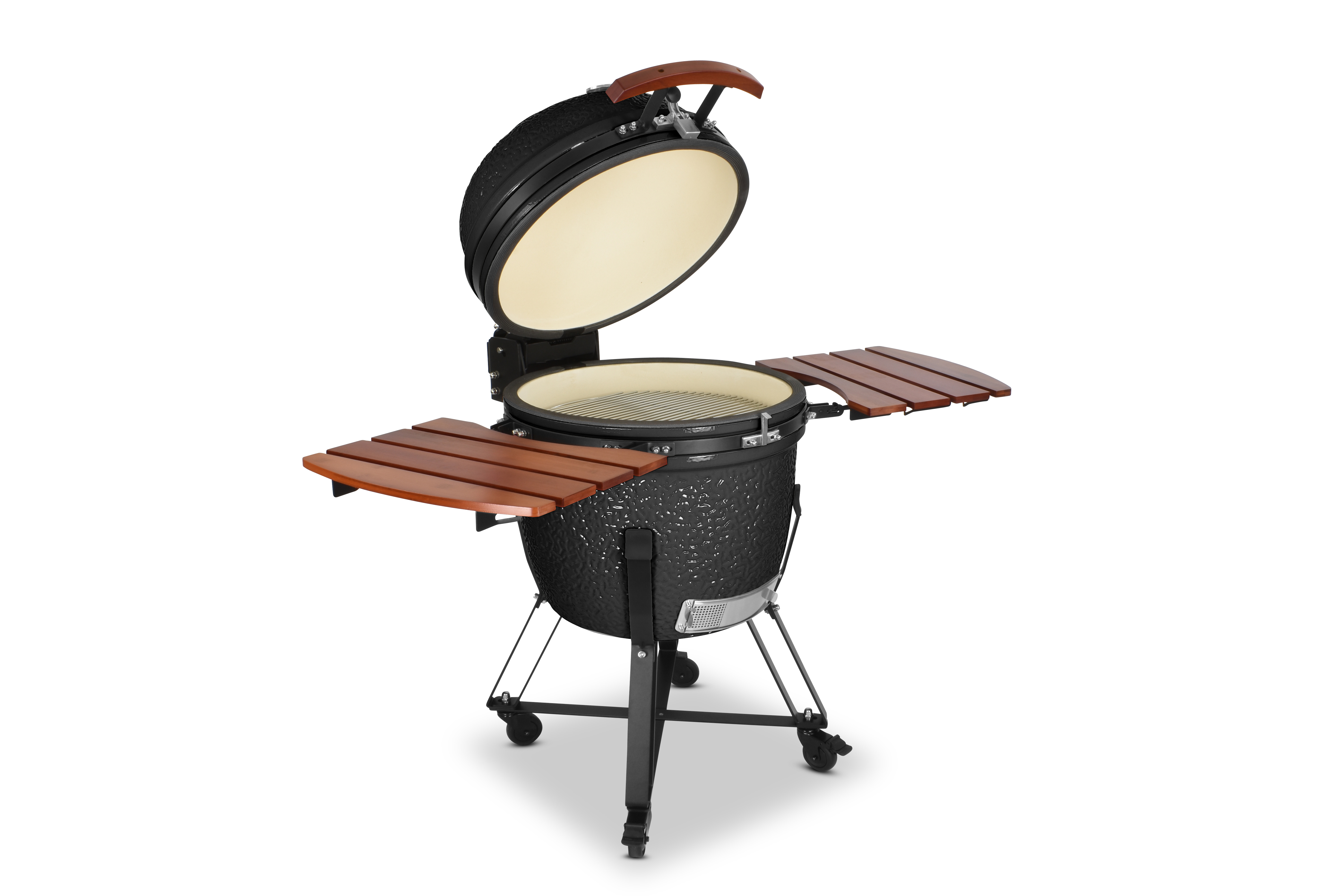 Kamado SE-23,5 Grill Schwarz 60 cm Grilldurchmesser BBQ Keramik Holzkohlegrill Grill mit Holzkohle